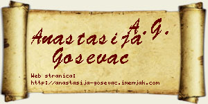Anastasija Goševac vizit kartica
